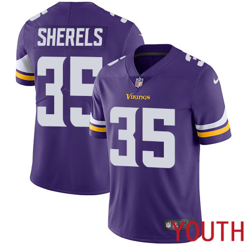 Minnesota Vikings #35 Limited Marcus Sherels Purple Nike NFL Home Youth Jersey Vapor Untouchable->minnesota vikings->NFL Jersey